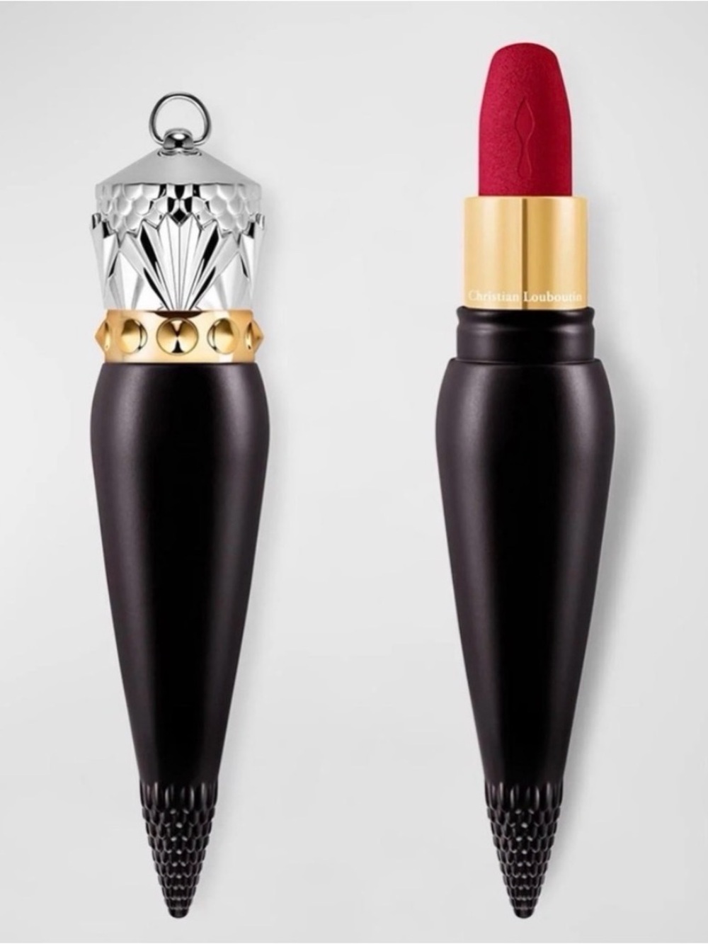 Christian Louboutin Matte Red Lipstick with Black & Gold Case_Brand New in box.